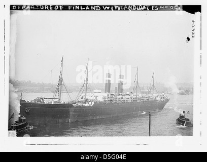 Abfahrt von Finnland mit Kandidaten für die Olympischen Spiele (LOC) Stockfoto