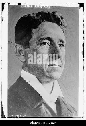 Ein Glasnegativ von US-Senator Harry Lane aus Oregon. Dieses historische Bild zeigt Lane, eine prominente politische Persönlichkeit des frühen 20. Jahrhunderts. Stockfoto