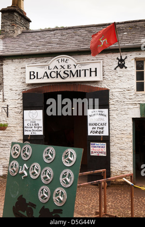 Isle Of Man, Laxey, Dorf-Schmiede Stockfoto