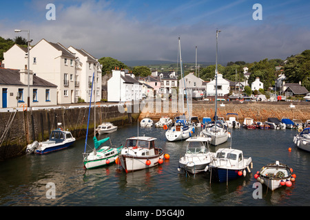 Isle Of Man, Laxey, Freizeitboote vertäut im Hafen Stockfoto