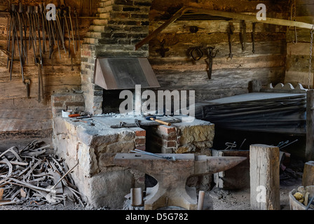 Schmiede, Daniel Boone Homestead, Birdsboro, Pennsylvania, USA Stockfoto