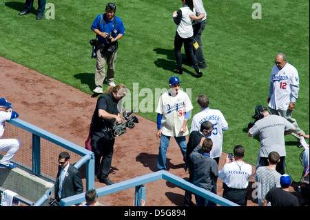 Sandy Koufax besucht Tag Eröffnungsfeierlichkeiten im Dodger Stadium Stockfoto