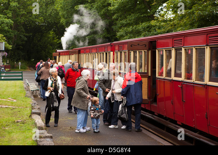 Isle Of Man, Casletown, Bahnhof, Fluggästen Dampf Zug Wagen Stockfoto