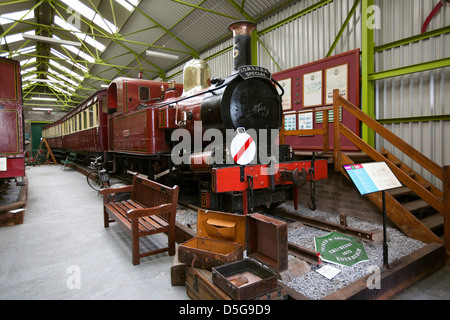 Isle Of Man, Port Erin, Eisenbahnmuseum, Vintage Dampflokomotive auf dem display Stockfoto