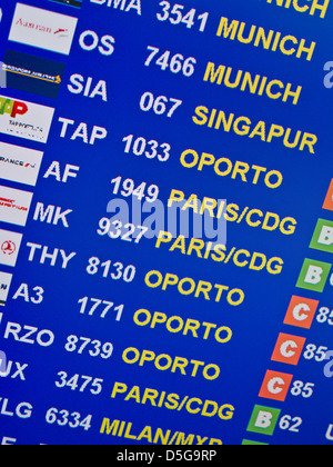 Zeit an- und Abflüge, el Prat Flughafen, Barcelona, Spanien Stockfoto