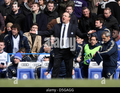 Stamford Bridge, London, UK. 1. April 2013. Chelsea gegen Manchester United – FA Cup Viertelfinal-Wiedergabe. Rafael Benitez, Chelsea-interim-Manager.           Bildnachweis: Paul Marriott Fotografie/Alamy Live-Nachrichten Stockfoto