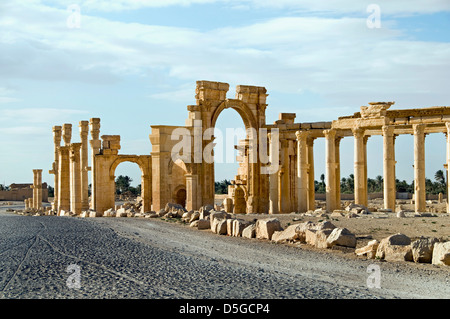 Triumph Bogen 2 Cent Palmyra römische Syrien syrische (ISIS Militanten haben den berühmten Arc de Triomphe in Palmyra zerstört) Stockfoto