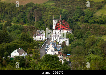 Isle Of Man, Laxey, Lady Isabella Wasserrad aus Snaefell Mountain Railway Stockfoto