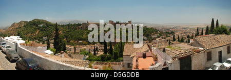 Panoramablick von der Alhambra in Grenada, Spanien Stockfoto