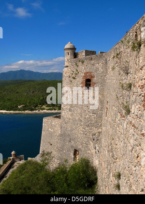 El Morro Castle am Eingang zur Bucht von Santiago, Kuba Stockfoto