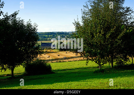 Landschaft in der Nähe von Mortain, Normandie, Frankreich Stockfoto