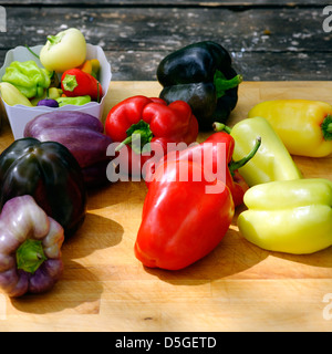 Gruppe von gemischter Paprika Frankreich Stockfoto