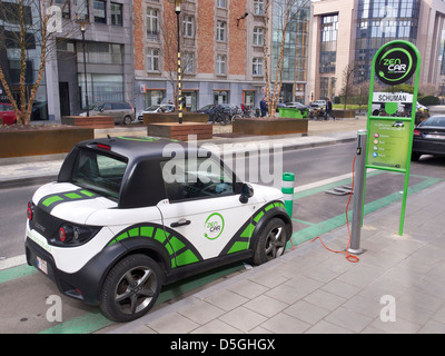 Zen-Auto Elektrofahrzeug aufladen Station in der Nähe der Jubelpark in Brüssel, Belgien Stockfoto