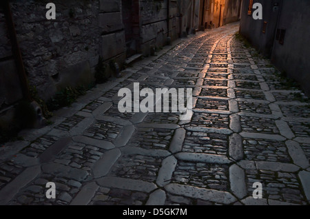 Stein-Straße in der historischen Bergdorf von Erice, Italien. Stockfoto