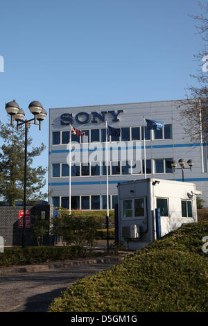 Basingstoke, Großbritannien. 2. April 2013 - eine allgemeine Übersicht über die Sony Europe-Büros in Basingstoke, wo Hawk-Eye Innovationen Ltd. basiert. Die Firma verpasst den FIFA Torlinie Technologie Vertrag, der an das deutsche Unternehmen GoalControl ausgezeichnet wurde. Bildnachweis: Rob Arnold/Alamy Live-Nachrichten Stockfoto