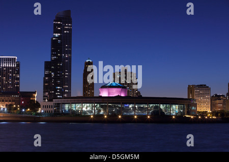 SHEDD AQUARIUM SEEUFER SKYLINE VON DOWNTOWN CHICAGO ILLINOIS USA Stockfoto