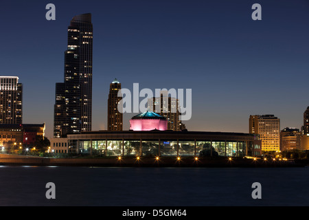 SHEDD AQUARIUM SEEUFER SKYLINE VON DOWNTOWN CHICAGO ILLINOIS USA Stockfoto