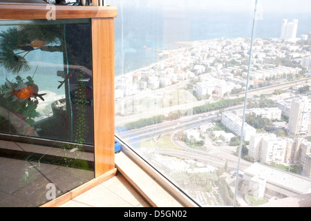 Luftaufnahme der Bucht von Haifa und Umgebung, Haifa, Israel, Nahost Stockfoto