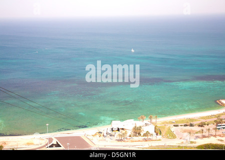 Luftaufnahme der Bucht von Haifa und Umgebung, Haifa, Israel, Nahost Stockfoto