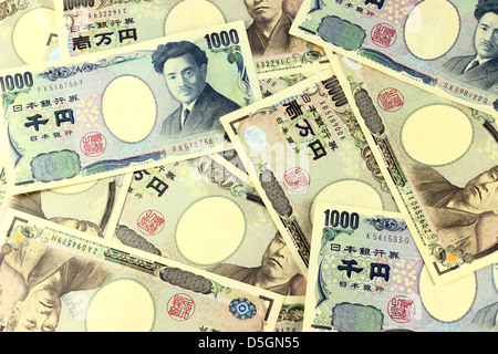 Japanische Yen-Rechnungen Stockfoto