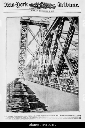 Blick auf die neue Brücke über den East River, die Bürgermeister Low formal nächste Woche (LOC öffnet) Stockfoto