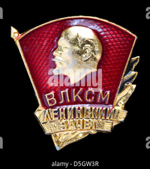 Komsomol Mitglied Pin Abzeichen, USSR Stockfoto