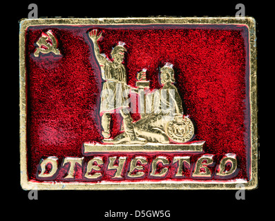 Denkmal für Minin und Pozharskiy auf dem Roten Platz in Moskau, Russland, Pin badge Stockfoto