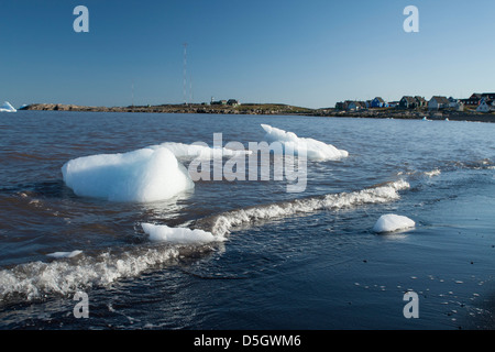 Eisblöcke aus Eisbergen, Qeqertarsuaq abgebrochen Stockfoto