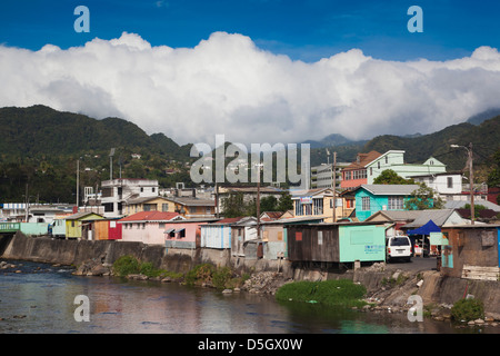 Blick auf die Stadt Roseau, Dominica Stockfoto