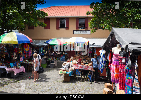 Roseau, Dominica Altmarkt Stockfoto