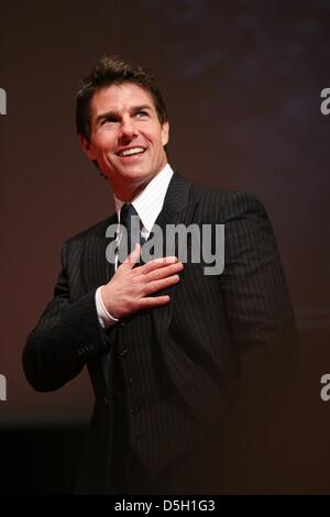 1. April 2013 - Moskau, Russland - April 01,2013. Im Bild: Amerikanische Schauspieler Tom Cruise besucht Oblivion remier in Moskau, Russland. (Kredit-Bild: © PhotoXpress/ZUMAPRESS.com) Stockfoto