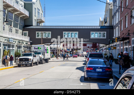 Ein Blick nach unten Monterey Kalifornien Cannery Row bekannt geworden durch John Steinbeck Stockfoto
