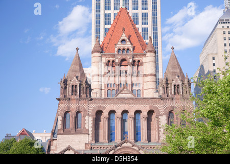 Trinity Church am Copley Square, entworfen von Hobson Richardson, Boston, MA., New England, USA Stockfoto