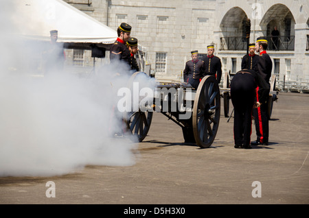 Fort, Kingston, Ontario, Kanada Henry National Historic Site. Militärischer Kanone Rennen und Wettbewerb. Stockfoto