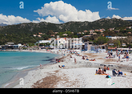 Frankreich, Korsika, La Balagne, Ile Rousse, Stadtstrand Stockfoto