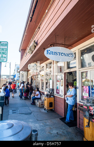 Ein Blick nach unten Monterey Kalifornien Cannery Row bekannt geworden durch John Steinbeck Stockfoto