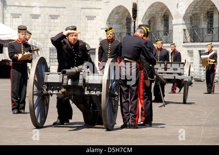 Fort, Kingston, Ontario, Kanada Henry National Historic Site. Militärischer Kanone Rennen und Wettbewerb. Stockfoto