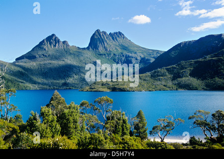 Australien, Tasmanien, Wiege unvergessliche Lake St. Clair Nationalpark, Wiege Berge und Dove Lake Stockfoto