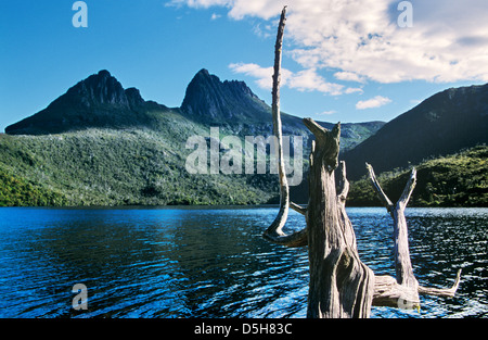 Australien, Tasmanien, Wiege unvergessliche Lake St. Clair Nationalpark, Wiege Berge und Dove Lake Stockfoto