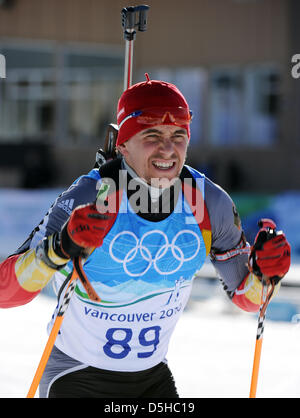 Deutscher Biathlet Michael Greis ist während einer Trainingseinheit am 9. Februar 2010 in Whistler, Kanada abgebildet. Die 2010 starten die Olympischen Spielen in Vancouver am 12. Februar 2010.  +++(c) Dpa - Bildfunk +++ Stockfoto