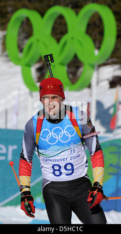 Deutscher Biathlet Michael Greis ist während einer Trainingseinheit am 9. Februar 2010 in Whistler, Kanada abgebildet. Die 2010 starten die Olympischen Spielen in Vancouver am 12. Februar 2010.  +++(c) Dpa - Bildfunk +++ Stockfoto