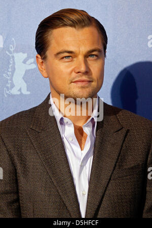 US-Schauspieler Leonardo DiCaprio besucht die Pressekonferenz für den Film "Shutter Island" bei der 60. Internationalen Filmfestspiele Berlinale in Berlin, Deutschland, am Samstag, 13. Februar 2010. Das Festival dauert bis 21 Februar 2010. Foto: Hubert Boesl Stockfoto