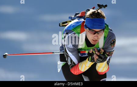 Andreas Birnbacher Deutschland in Aktion während der Biathlon-Männer 20 km Einzel im Olympic Park während der Olympischen Spiele in Vancouver 2010, Whistler, Kanada, 18. Februar 2010.  +++(c) Dpa - Bildfunk +++ Stockfoto