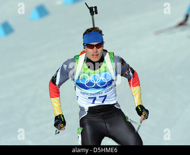 Andreas Birnbacher Deutschland in Aktion während der Biathlon-Männer 20 km Einzel im Olympic Park während der Olympischen Spiele in Vancouver 2010, Whistler, Kanada, 18. Februar 2010.  +++(c) Dpa - Bildfunk +++ Stockfoto