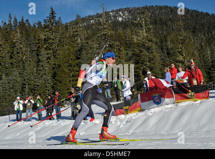 Andreas Birnbacher Deutschland in Aktion während der Biathlon-Männer 20 km Einzel im Olympic Park während der Olympischen Spiele in Vancouver 2010, Whistler, Kanada, 18. Februar 2010.  +++(c) Dpa - Bildfunk +++ Stockfoto