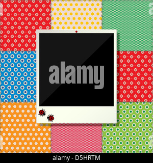 Scrapbooking-Design mit floralen Dekoration und Foto frame Stockfoto