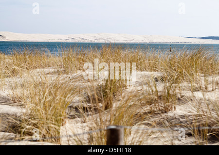 Ein Blick auf die Düne von Pyla aus Punkt Cap-Ferret, Frankreich Stockfoto