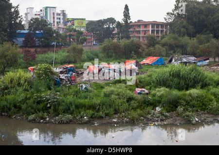 Vereinten Nationen Park, ein Slum-Siedlung in Paurakhi Basti, Kathmandu, Nepal. Stockfoto