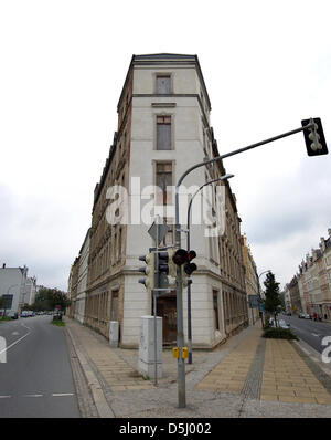 Blick auf das Eckgebäude an der Kreuzung Brautwiesen und Rauschwalder Straße in Görlitz, Deutschland, 13. September 2012. Görlitz verfügt über ein reiches architektonisches Erbe (Gotik, Renaissance, Barock, Historismus, Jugendstil), das im Gegensatz zu den meisten anderen historischen Städten     nie stark war während des zweiten Weltkrieges zerstört. Foto: Arno Burgi Stockfoto