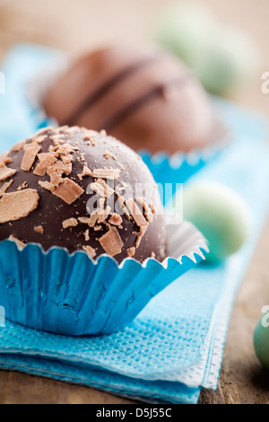 Nahaufnahme von Pralinen mit flachen Fokus Stockfoto